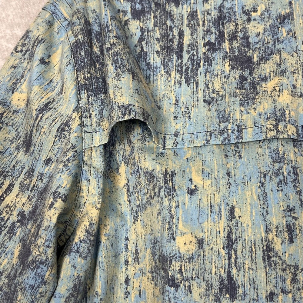 Reel Legends Performance Outfitters Men's Small L/S Blue/Green Camo Shirt - Picture 8 of 12